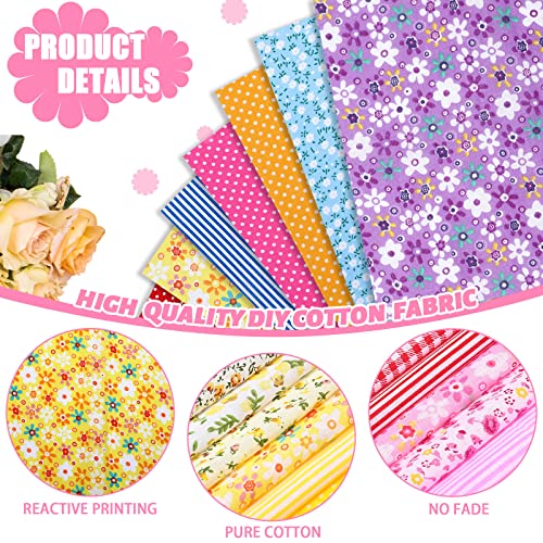 300 Pieces 4 X 4 Inches Cotton Fabric Bundle Precut Patchwork Fabrics Fat Squares Fabric Scraps Cotton Quilting Printed Floral Fabric Patchwork For Diy Craft Sewing Clothing #TOP3