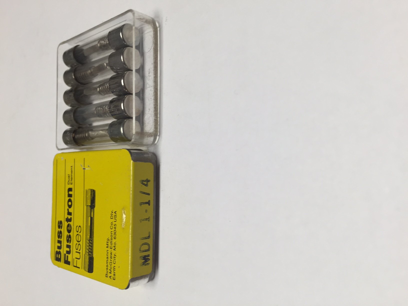 Bussmann MDL-1.25 Glass Fuse 1.25 Amp 250 Volt Time Delay (Slo-blo) (5 pack)