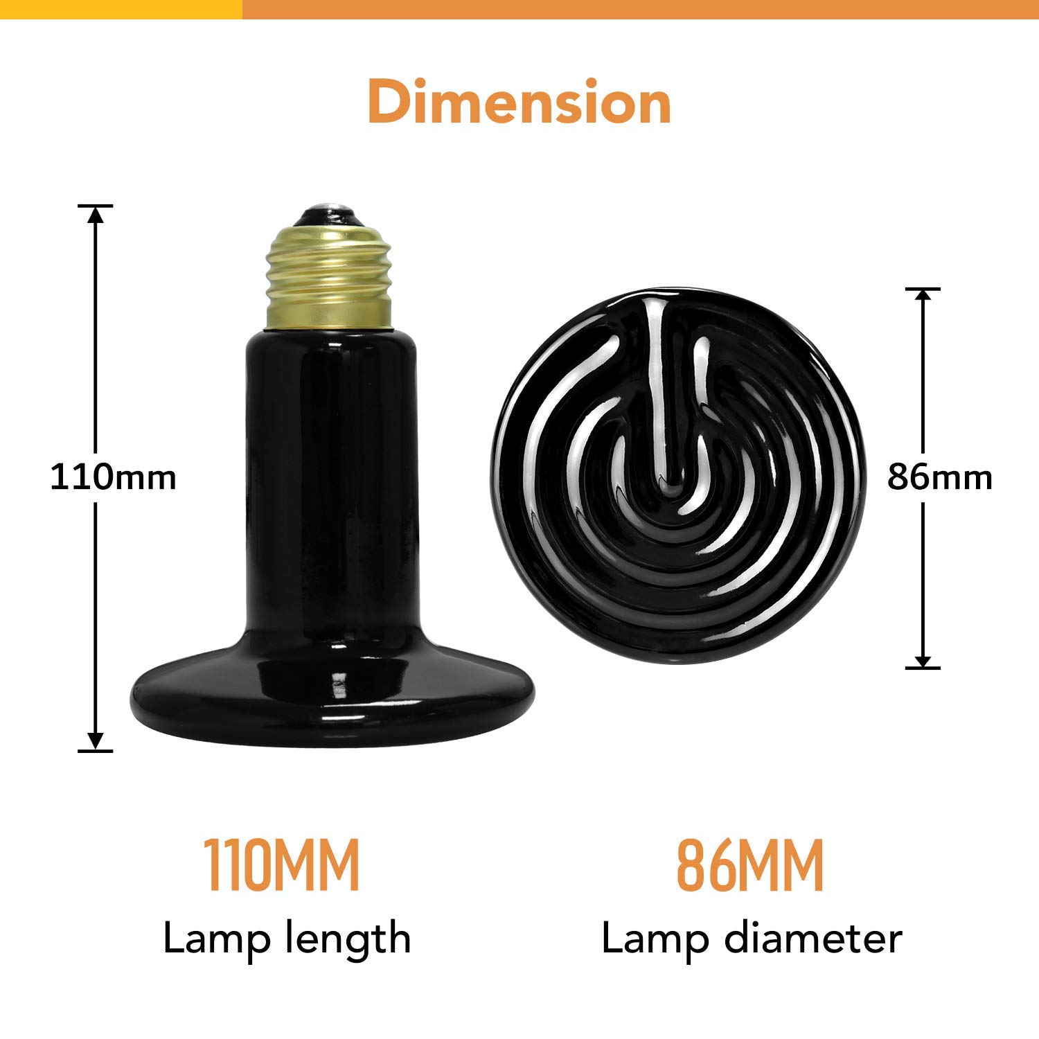 Simple Deluxe 100W/150W Reptile Heat Bulb and 8.5/10.5 inch Clamp Light