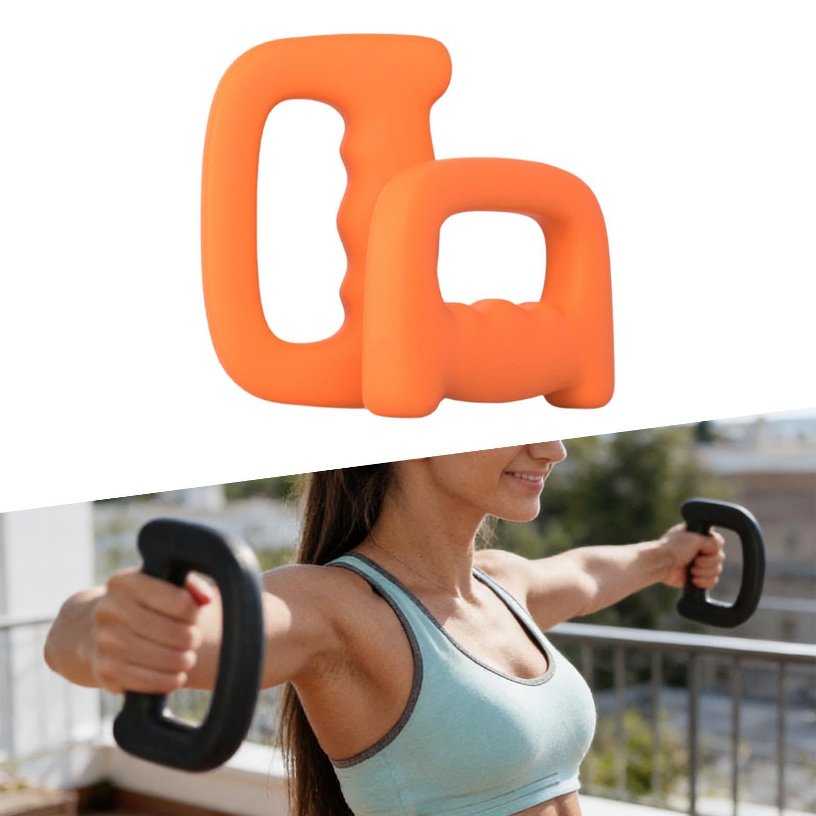 2 Pezzi Manubri Fitness Ergonomici Antiscivolo Ghisa Sagomata Impugnatura Nonslip Ideali per Allenamento Petto Braccia Spalle Curl Usati in Casa Uffic, Arancia 1.5 kg