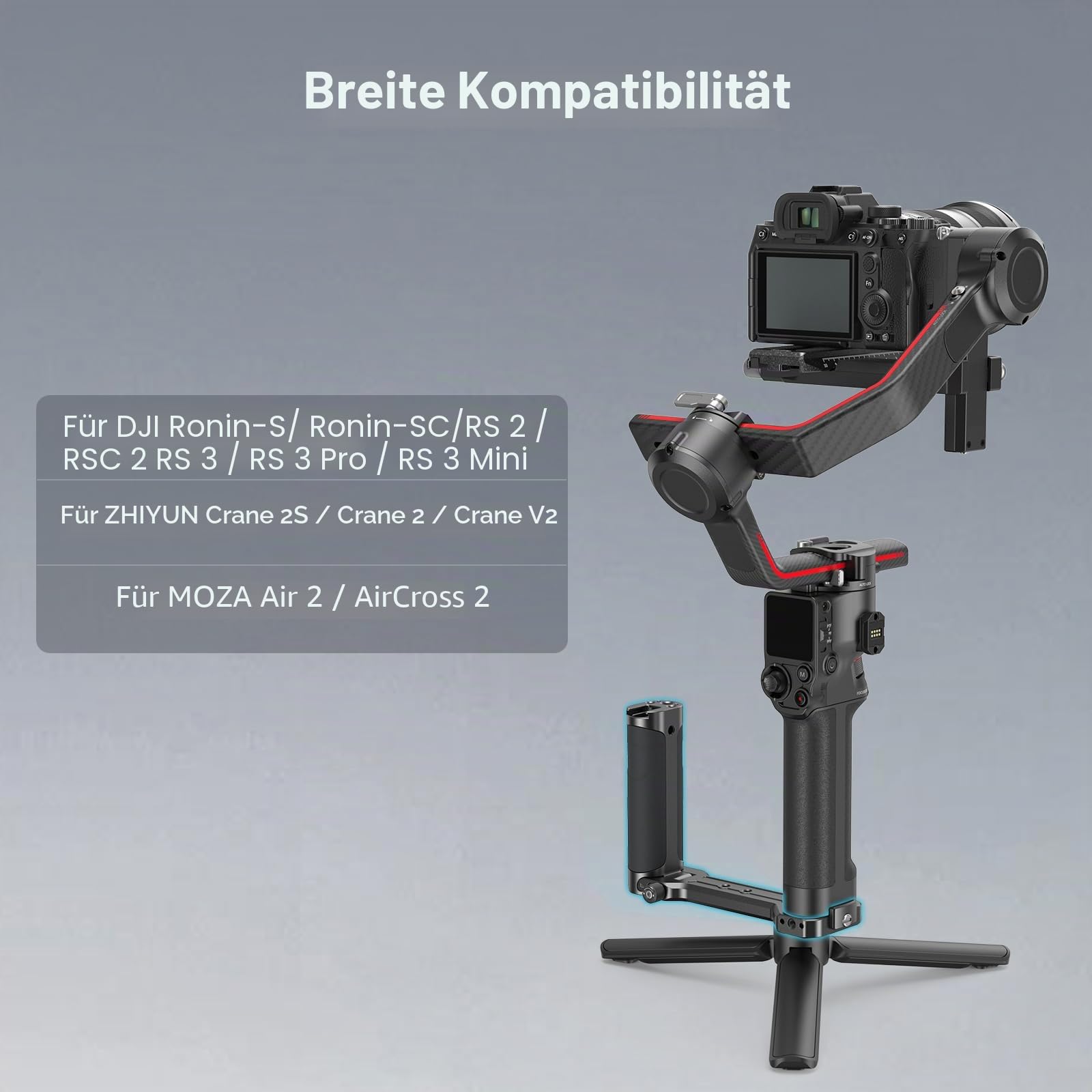 SMALLRIG Side Handle Seitengriff für DJI RS 4 Mini Ronin-S/SC / RS2 / RSC2 / RS 3 / RS 3 Pro/RS 3 Mini/RS 4 / RS 4 Pro & ZHIYUN Crane 2S / 2 / V2 & MOZA Air 2 / AirCorss 2 Kardanringe - 2786C