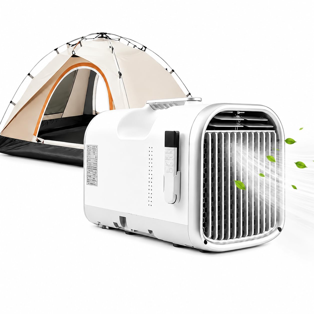 KPOUYYDS Portable AC Unit, Camping Air Conditioner 5100 BTU 110/220V 400W Low Power 4-in-1 Quiet Motor Auto-Evaporate 12H Timer Remote 60°F-88°F for Tent Truck RV Small Room Adventures T1pro