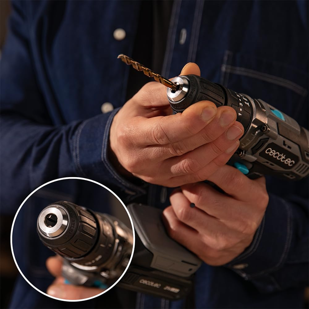 Cecotec Trapano Percussione e Avvitatore PowerForce 2120 Impact. 1500rpm, 2 Batterie di 21V e 2.000mAh, Coppia di Serraggio di 45Nm Regolabile in 25+1 livelli, 27000 Impatti/min, Valigetta e Accessori