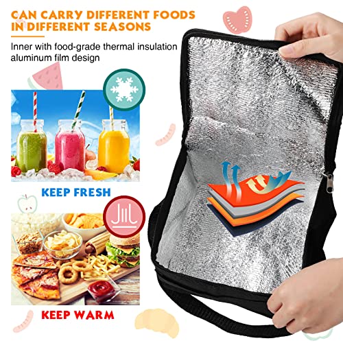 Nuogo 30 Pieces Black Insulated Lunch Bags Leakproof Boxes Set Reusable For Women Men Kids Waterproof Box Thermal Cooler Tote Office Work School Picnic Beach #TOP3