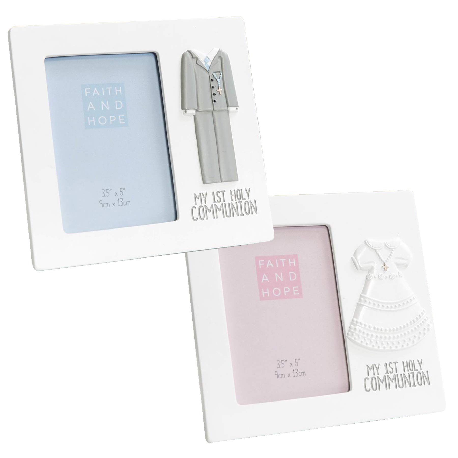 White Resin 3.5'x 4' Photo Frame with Dress Icon First Holy Communion - Image 4