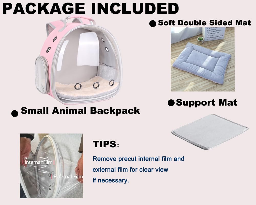 Tragbarer Rucksack für Kleintiere, Reisen, atmungsaktiv, Haustier-Tragetasche, Käfige für Meerschweinchen, Kaninchen, Bartagamen, Eichhörnchen, Schildkröte, Vogel, Eidechse, Zuckergleiter