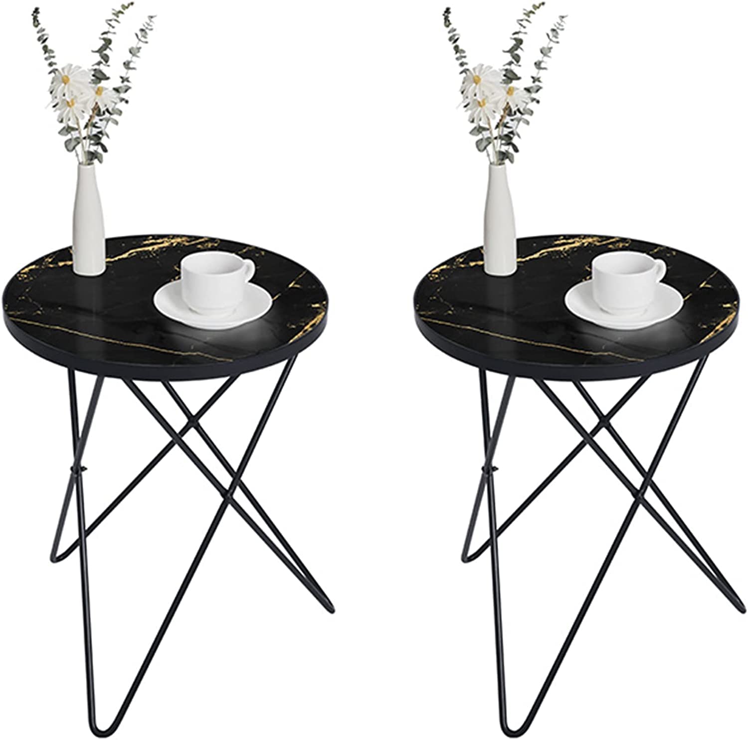 Buy Akifi Craft Modern Round Side Table End Table with Marble Top and