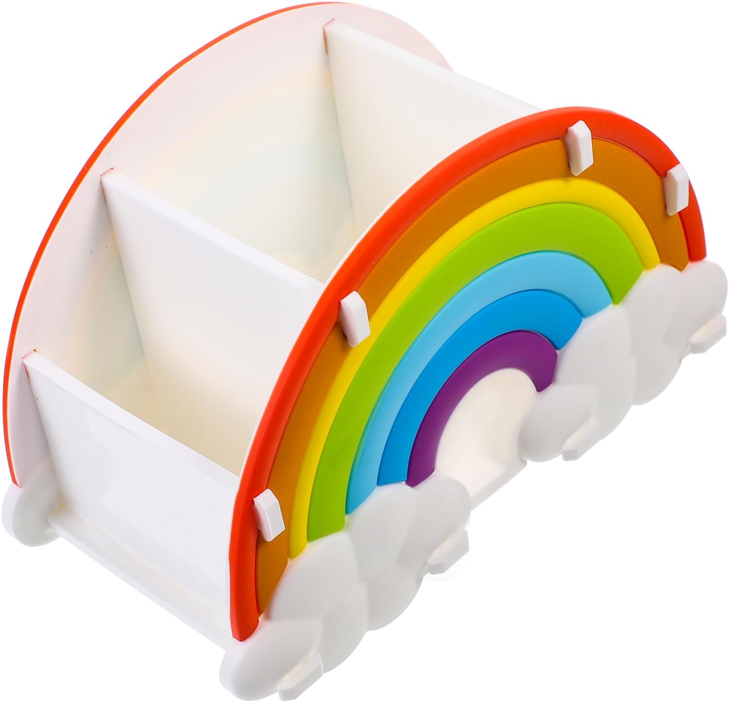 LIFKOME 3grid Rainbow Multifunctional Storage Holder for Pens Pencils and Makeup Desk Organizer for Classroom Office and Home Use