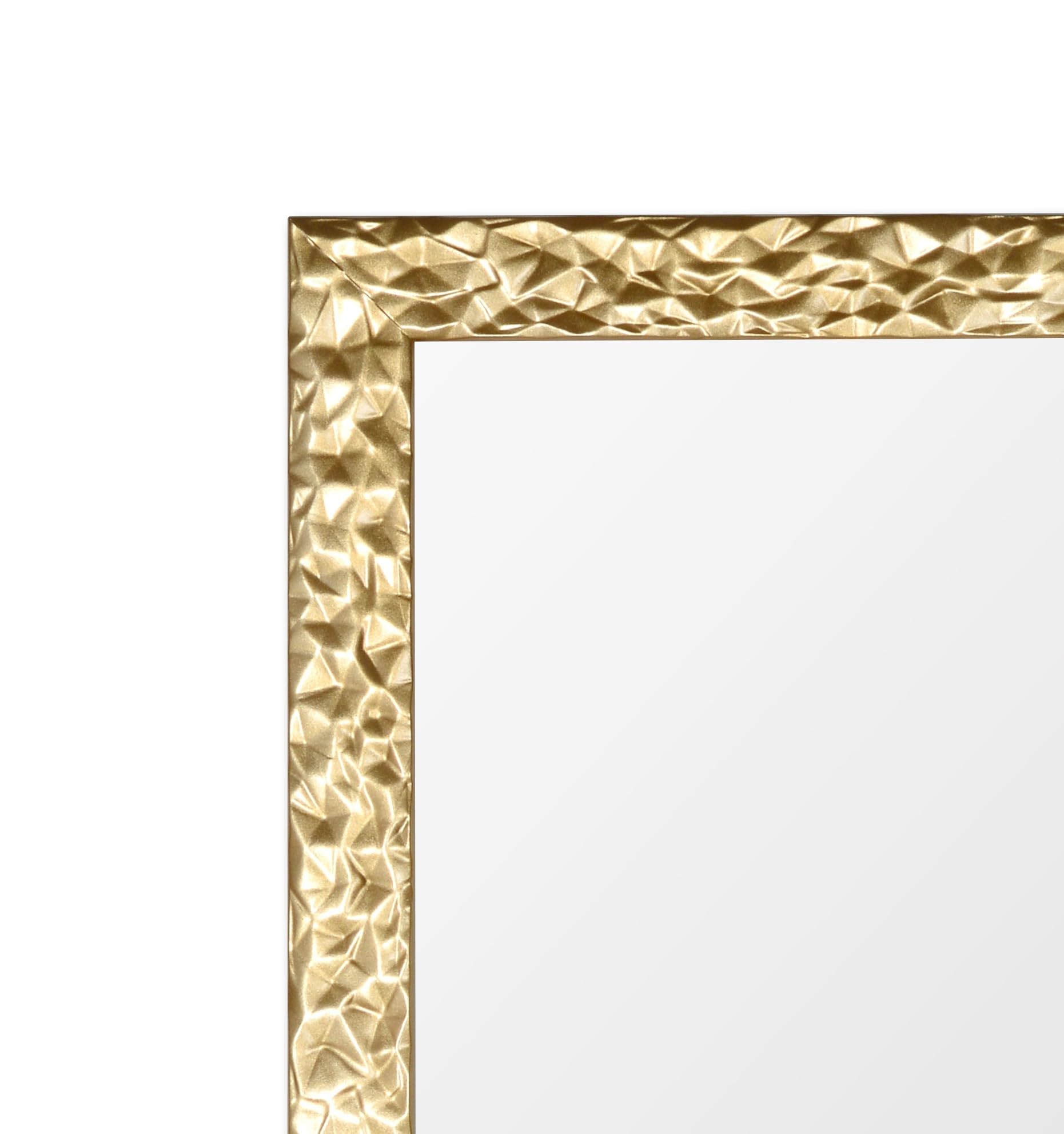 MO.WA Specchio da parete moderno oro Made in Italy cm. 41x81 - Specchio cornice in legno dorata da appendere in camera, ingresso, corridoio