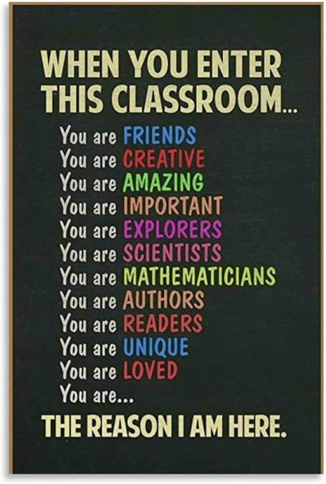 FNYUVNFAF Teacher Supplies Classroom Decor When You Enter This Welcoming Sign with Guidelines Canvas Poster for Students Unframed,08x12inch(20x30cm)