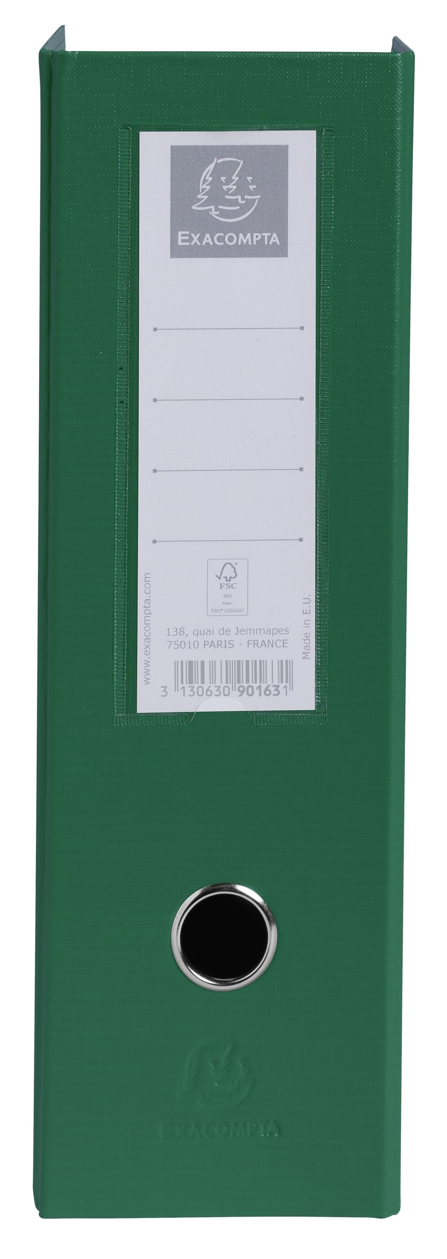 Exacompta - Rif. 90163E - Cartone da 10 portariviste in cartone extra rigido rivestito in plastica consegnati smontato, dorso 10 cm, dimensioni 25 x 31 cm, per formato A4, verde scuro