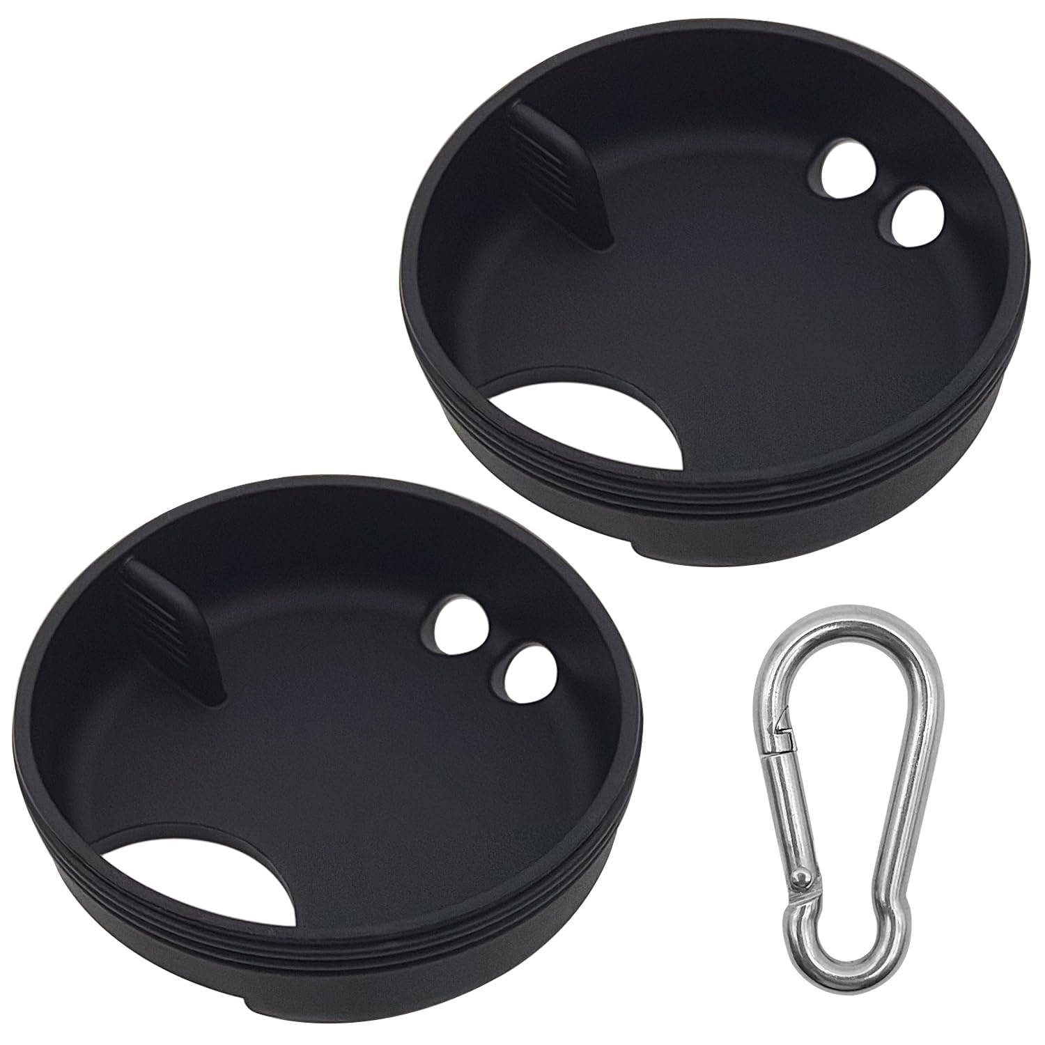 XYQMLY 2 Pack Silicone Splashguard Compatible with Nalgene Water Bottle + 1 Pcs Metal Hook, Splashguard Lid Wide Mouth for Splash Guard, for All Wide-Necked 53mm Opening Water Bottle Accessories