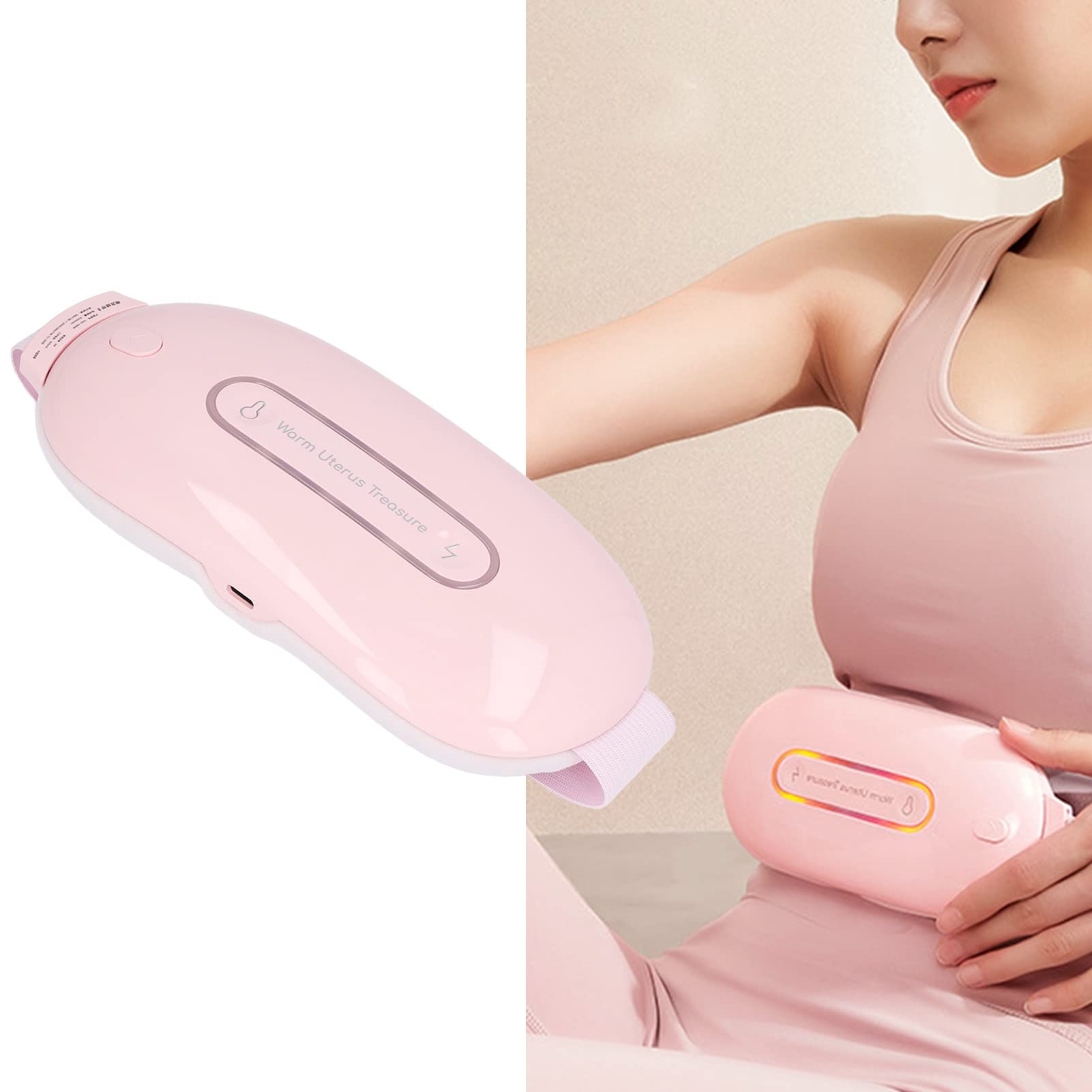 EMUKOEP Cintura per Utero Riscaldante Elettrica Portatile con Ampia Area di Riscaldamento e Ricarica USB per un Rapido Sollievo Dal Dolore