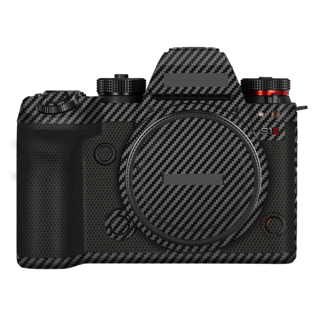 S1 II S1M2 Camera Skin Wrap Anti-Scratch Sticker Coat Vinly Protective Film Body Protector Decals Cover for Panasonic Lumix S1II S1 Mark II (Carbon Fiber Black)
