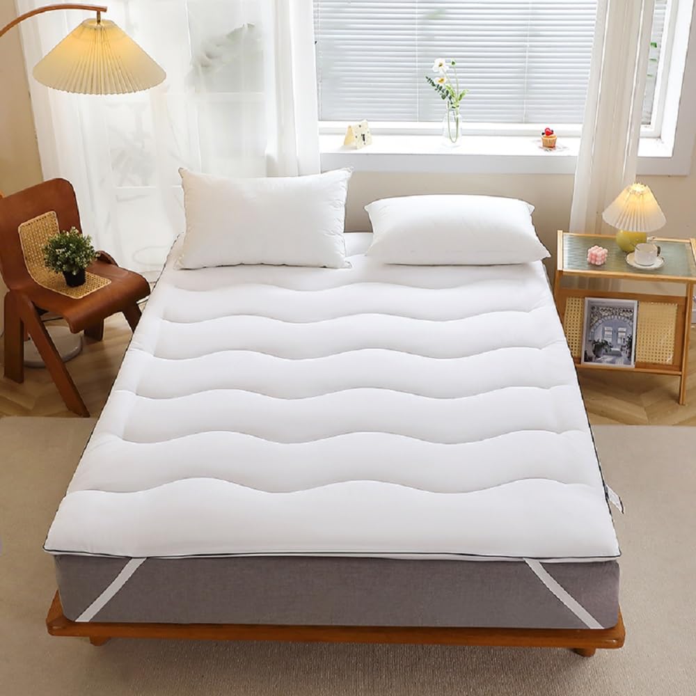 Surmatelas 140 x 190,Epaisseur 4 CM,sur Matelas 2 Personnes avec Bande Elastique,Moelleux,Respirant (140x190)