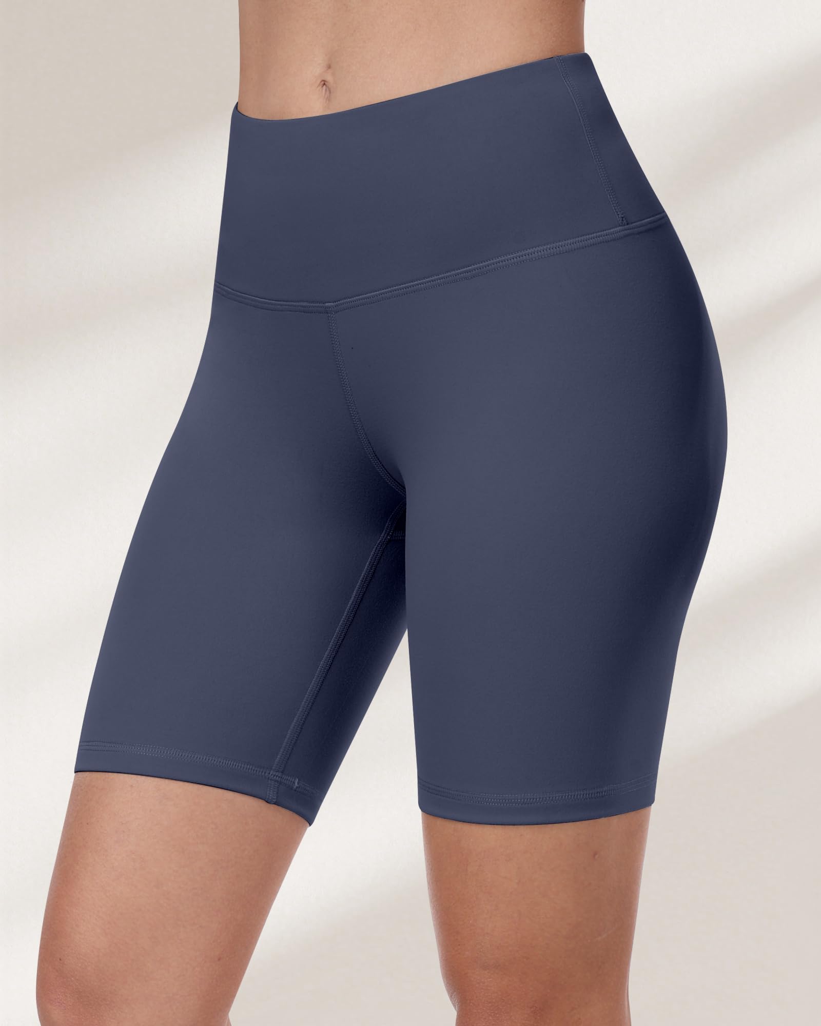 Pantalones cortos de ciclismo para mujer, cintura alta, control de abdomen, suaves, atléticos, gimnasio, yoga