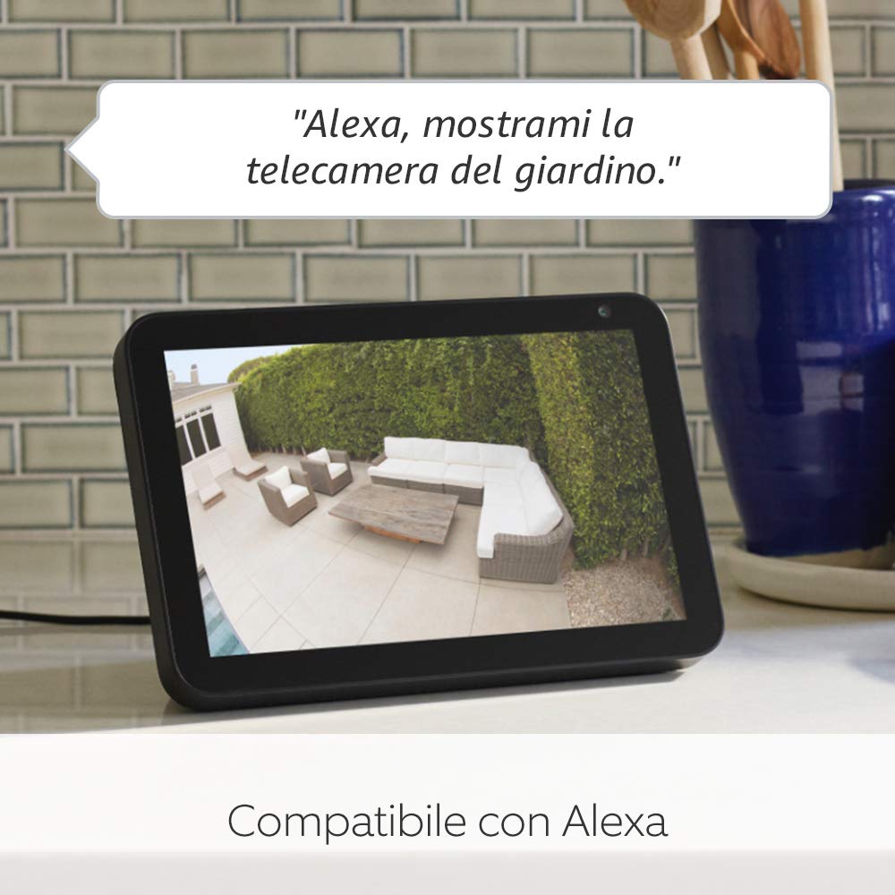Ring videocamera Pro con proiettori Cablata (Floodlight Cam Wired Pro) |Video 2K con Ring Vision, rilevazione di movimento 3D |Prova gratuita di 30 giorni di Ring Home | 2 telecamere