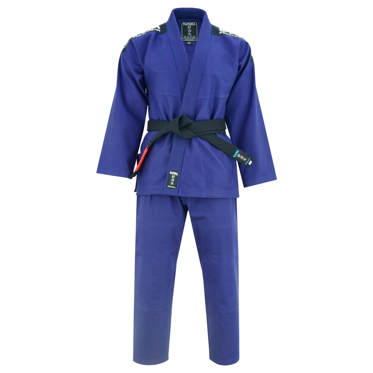 Playwell Uniforme BJJ GI Elite BJJ para hombre, color azul marino (viene con cinturón blanco gratis)