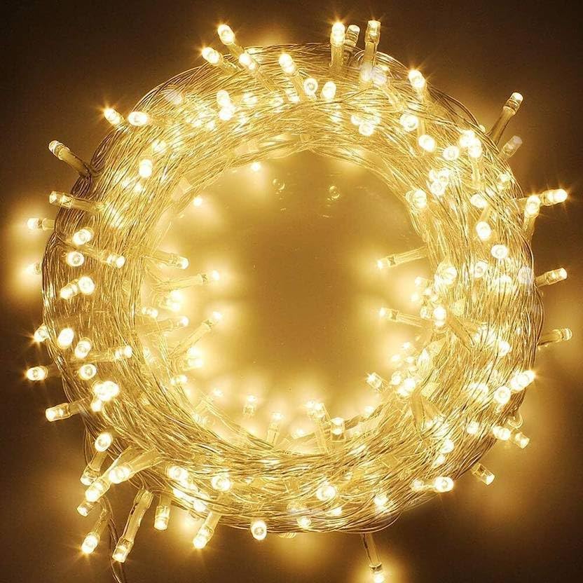 Image of MPROW 11 Meter 40 LED Decorative Golden Still Led String Light | 36 Feet Single Colour Diwali Still Led Ladi String Light for Home Decor, Christmas, Diwali and Festive Decoration (Warm White)
