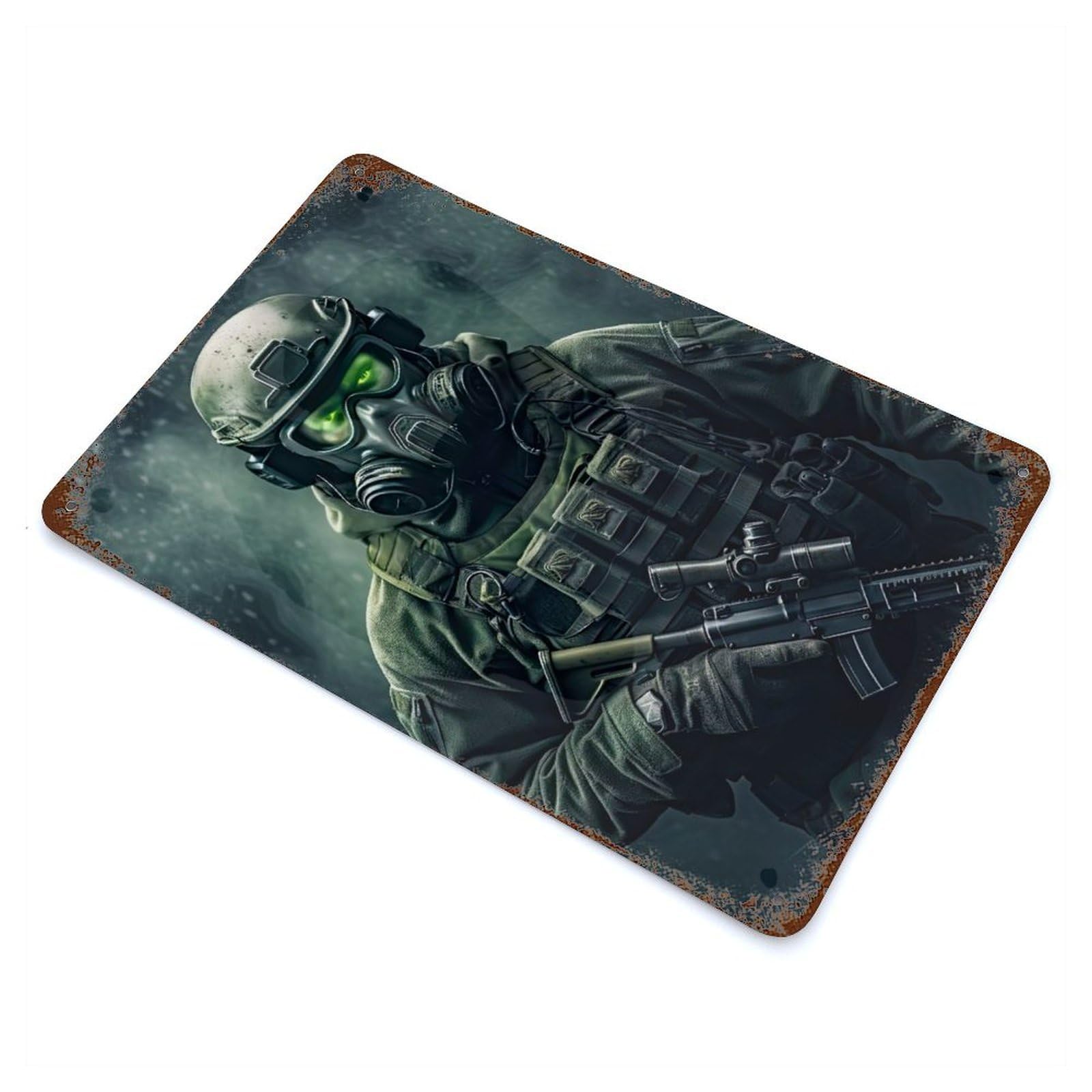 Special Force Soldier Grow Rustic Tin Plaque 11.8"x7.9", Farmhouse Wall Decor for Shed, Workshop And Garage Wall Decor