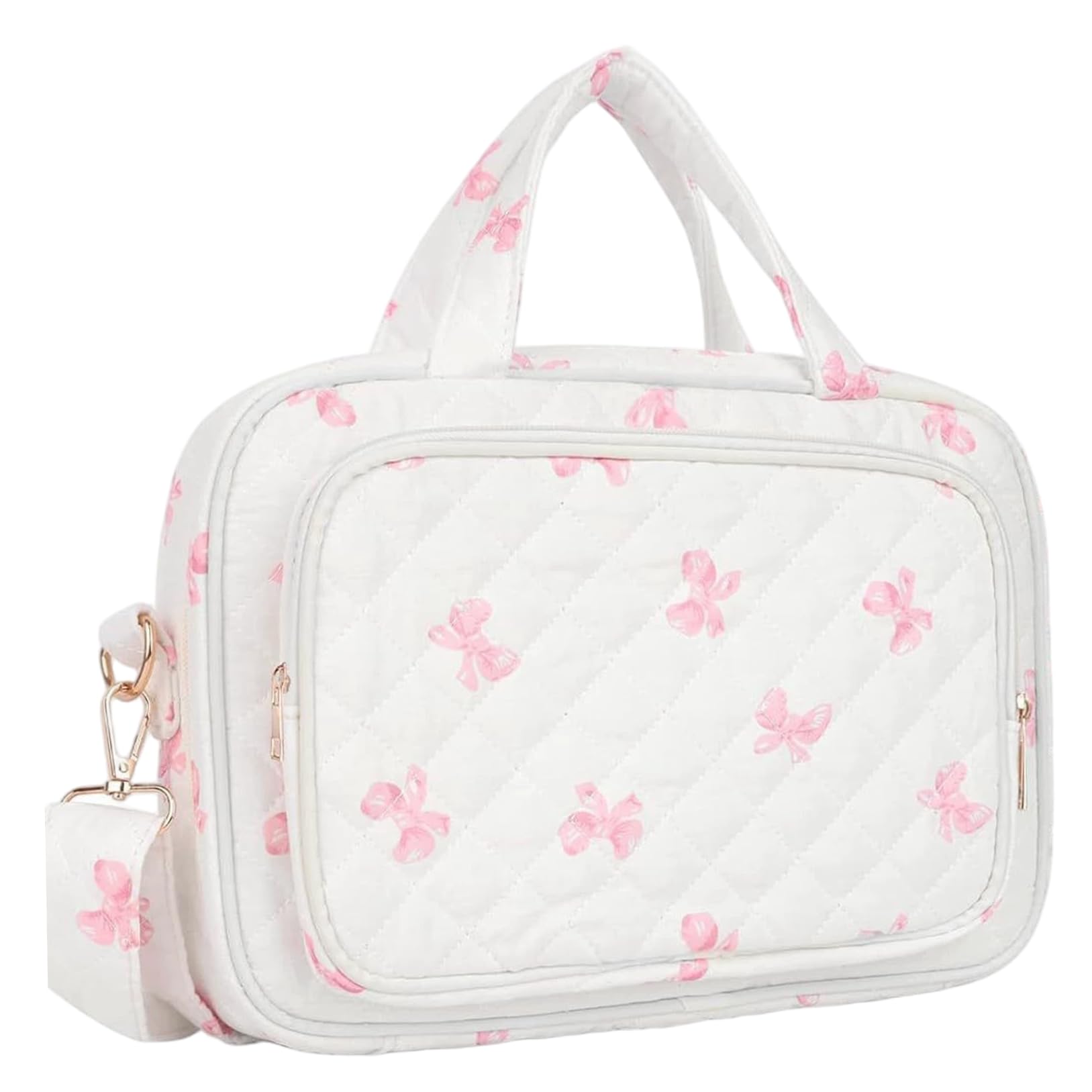 Bible Bag Floral Print Bible Carrying Case with Highlighters Tabs Top Handle and Adjustable Strap for Women Church Study and Travel, Style1