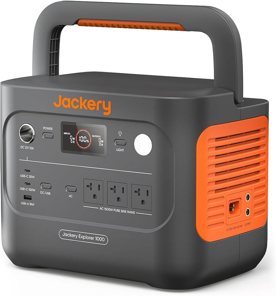 Jackery ポータブル電源 1000（自動車用バッテリー充電ケーブル付）
