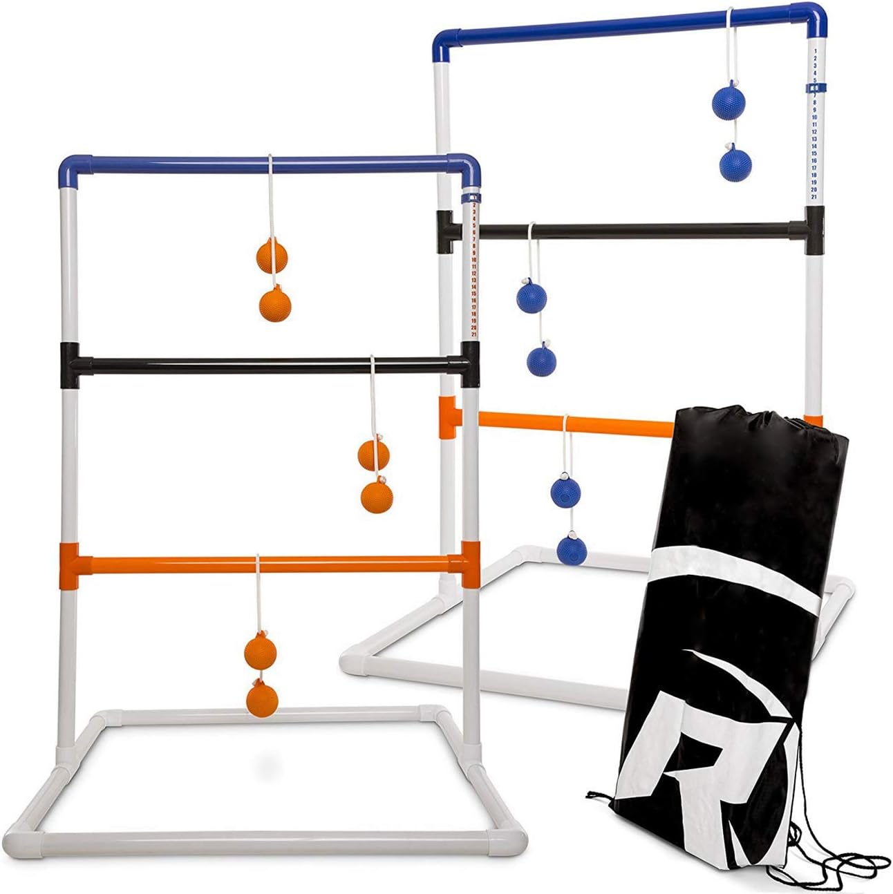 Rally and Roar Ladder Ball Toss Game, Includes 2 Targets, 6 Rubber Ladder Golf Bolas, Carrying Case