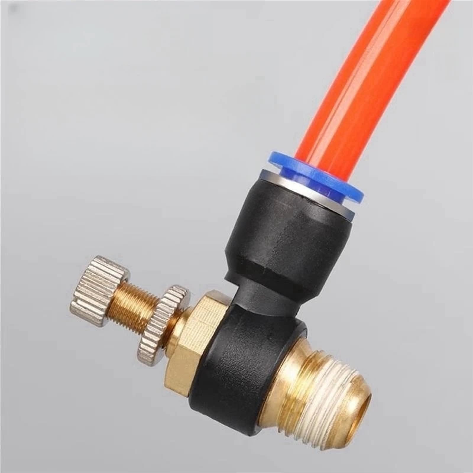 SL Pneumatischer L-Typ-Geschwindigkeitsdurchflussregler, 4–12 mm Außendurchmesser, Schlauchrohr, 1/8 Zoll, 1/4 Zoll, 3/8 Zoll, 1/2 Zoll Außengewinde, Gas-Luftstrom-Begrenzungsventil, Schnellmontage(SL