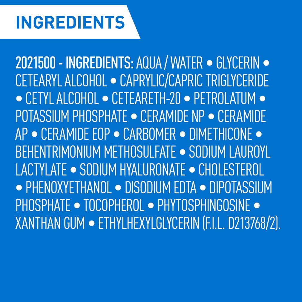 CeraVe Crema Idratante Viso e Corpo, Per Pelli da Secche a Molto Secche, Azione Protettiva e Ripristino della Barriera Cutanea, Con 3 Ceramidi e Acido Ialuronico + Routine Correlate a Questo Prodotto