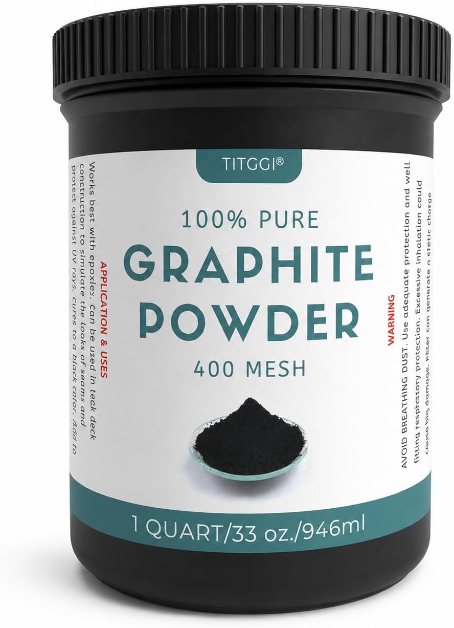 1 Quart Ultra-Fine Pure Graphite Powder - Premium Dry Powdered Graphite for Locks, Bearings, Reels and More. Also Amazing Enhances Bearing Corrosion - | Fine dry powder supports controlled lubrication in compatible locks, bearings, reels and precision mechanisms.
