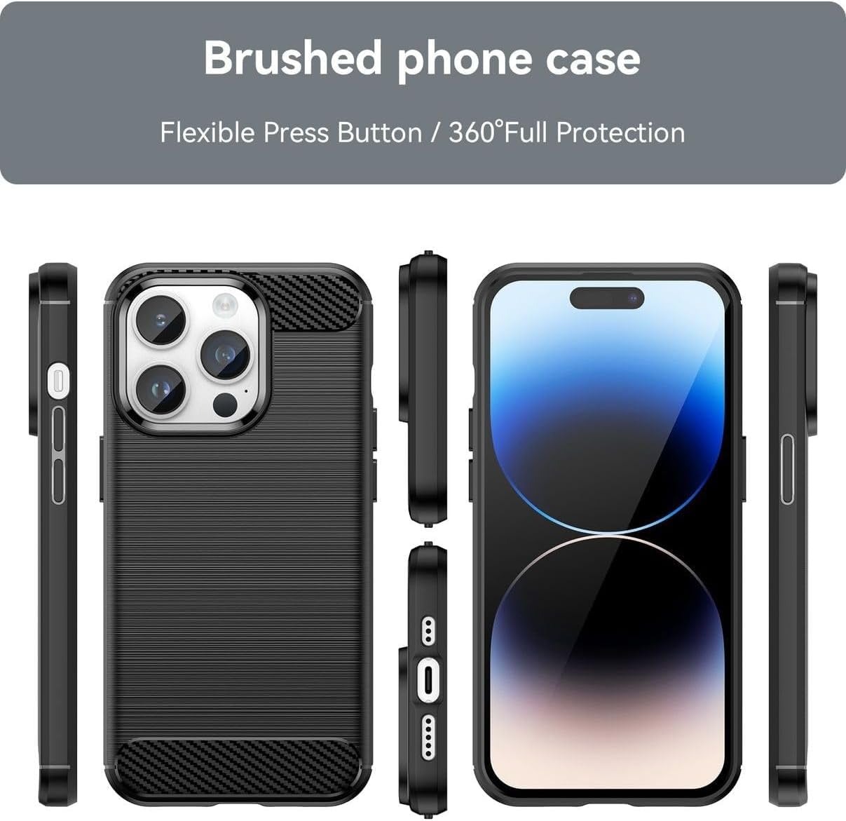 Custodia In Carbonio Per iPhone 16 Pro Cover Posteriore TPU Silicone Bumper Custodia In Carbonio Per iPhone 16 Pro Cover Posteriore TPU Silicone Bumper