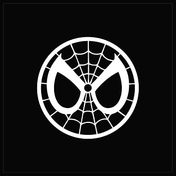 CCI Spider Man Mask Spiderman Face Decal Vinyl Sticker|Cars Trucks Vans Walls Laptop| White |5.5 x 5.5 in|CCI1332