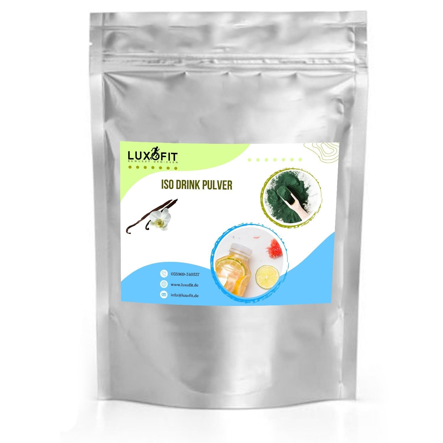 Luxofit Französische Vanille Getränk isotonisch/Iso Drink Pulver, Elektrolytgetränk, für Sportler geeignet, natürliche Farbstoffe, schnelle und einfache Zubereitung (10 Kg)
