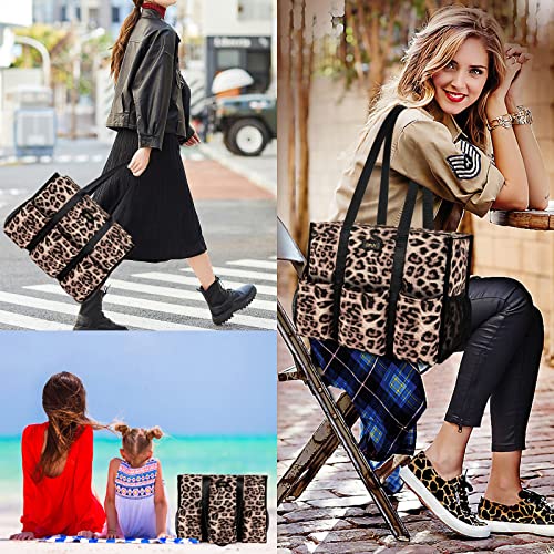 Image of IBFUN Utility Tote Bag with 24 Pockets, Large Teacher Tote for Women with Laptop Compartment, Travel Tote Bag with Zip Top
