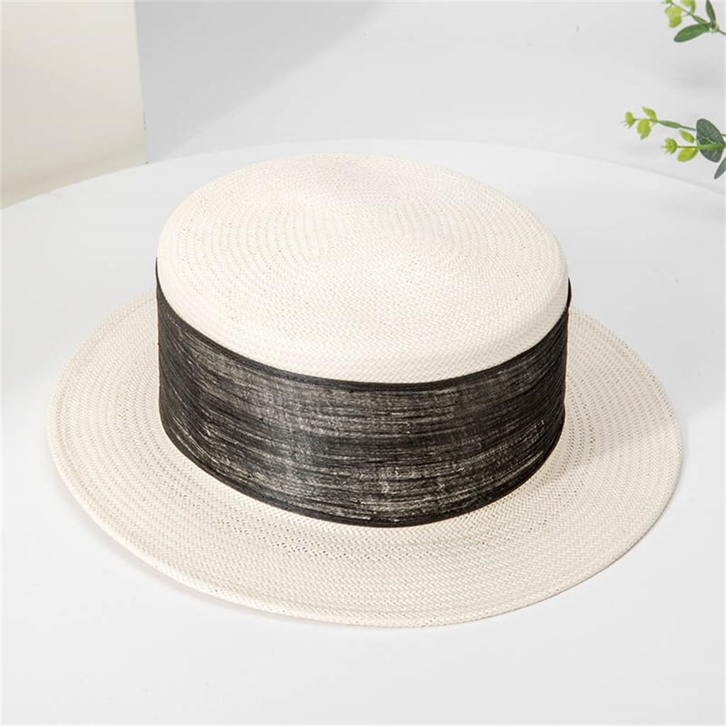 Papyrus Black Silk Hemp Decoration Outdoor Casual Flat Cap Hat