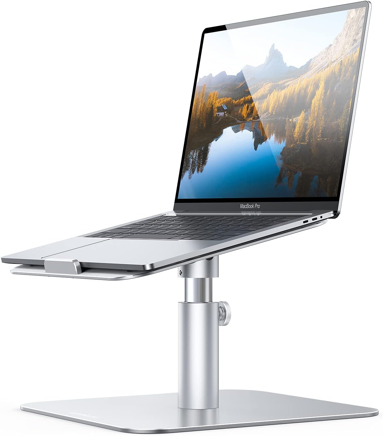 Lamicall Laptop Stand Adjustable, Notebook Holder : Multi-Angle Height Ventilated Laptop Riser for Desk, 360 Rotating, Compatible with MacBook Air Pro, Dell XPS, HP More Notebooks - Silver