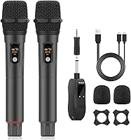 Vista 1 de Aveek Wireless Microphone for Karaoke, Professional Handheld Microphone for Singing with Rechargeable Receiver, Cordless Karaoke Mic for Speaker, Pa