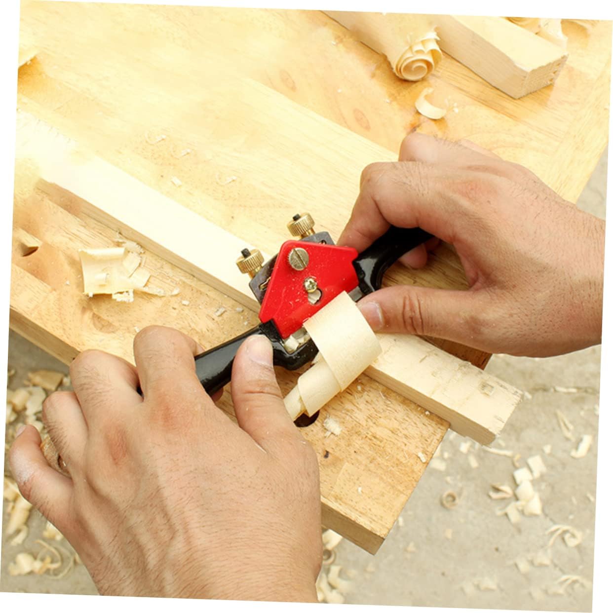 DOITOOL Adjustable Hand Planer Woodworking Tool with High Hardness Blades Manual Wood Plane for Smooth Carving and Precise Shaving Large with Double Screw Thickness Control for Hardwood