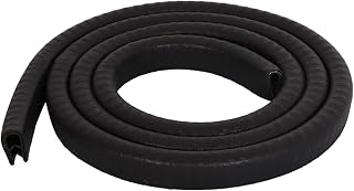 Weather Stripping Rubber Seal U Shape U Channel Weather Stripping 3.28FT Car Door Edge Seal with Steel, U Shape Rubber Trim Weatherstrip, Car Door Edge Guards, Height x Width,Black,10mm x 7mm