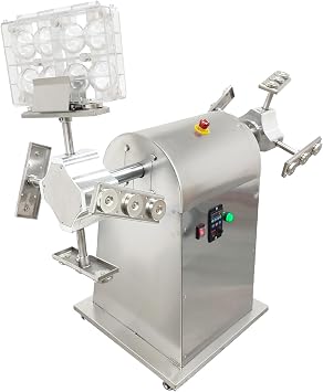 220V Electric Chocolate Molds Making Machine, Automatic Hollow Chocolate Dies Swing Machine - 8 Stations, Stainless Steel, 4 Moving Casters, for Commercial Use