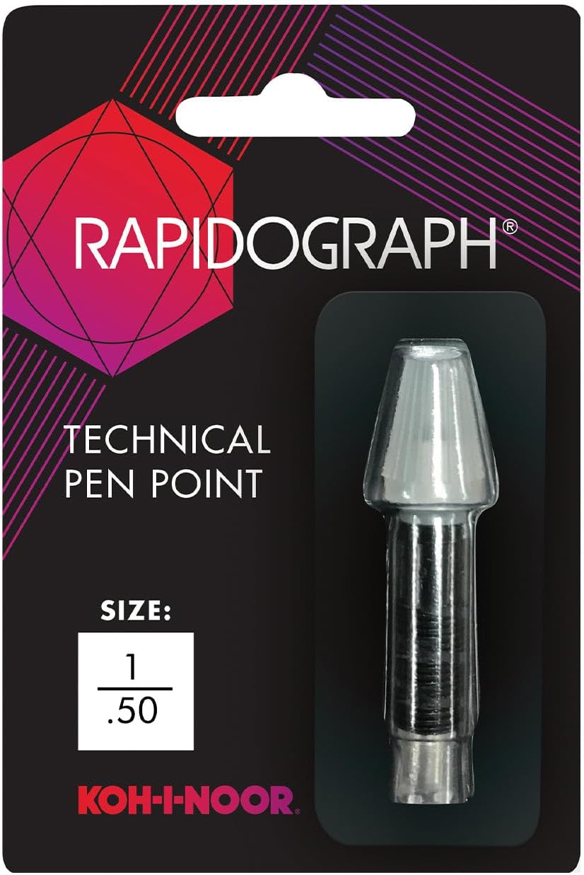 Koh-I-Noor Rapidograph Stainless Steel Replacement Point, .50mm, 1 Each (72D.1)