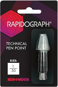 Koh-I-Noor Rapidograph Stainless Steel Replacement Point, .50mm, 1 Each 72D.1