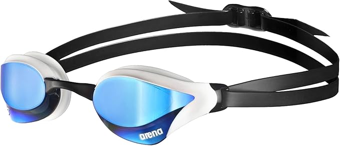 ARENA Unisex Cobra Core Swipe Anti-Fog Racing Swim Goggles,Polycarbonate Mirror/Non-Mirror Lens