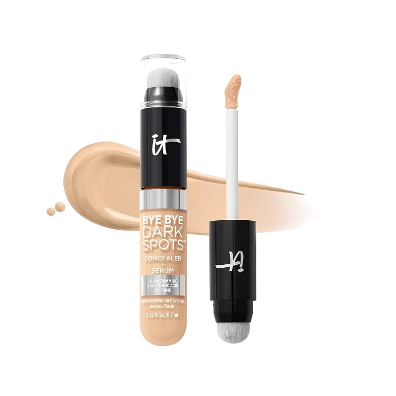 Corretivo facial IT Cosmetics Bye Bye Dark Spots com niacinamida 2%, sérum e aplicador duplo