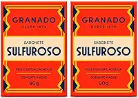 Sabonete Sulfuroso, Pele Oleosa e Acneica, 10% Enxofre, 90g, Kit com 2 Unidades
