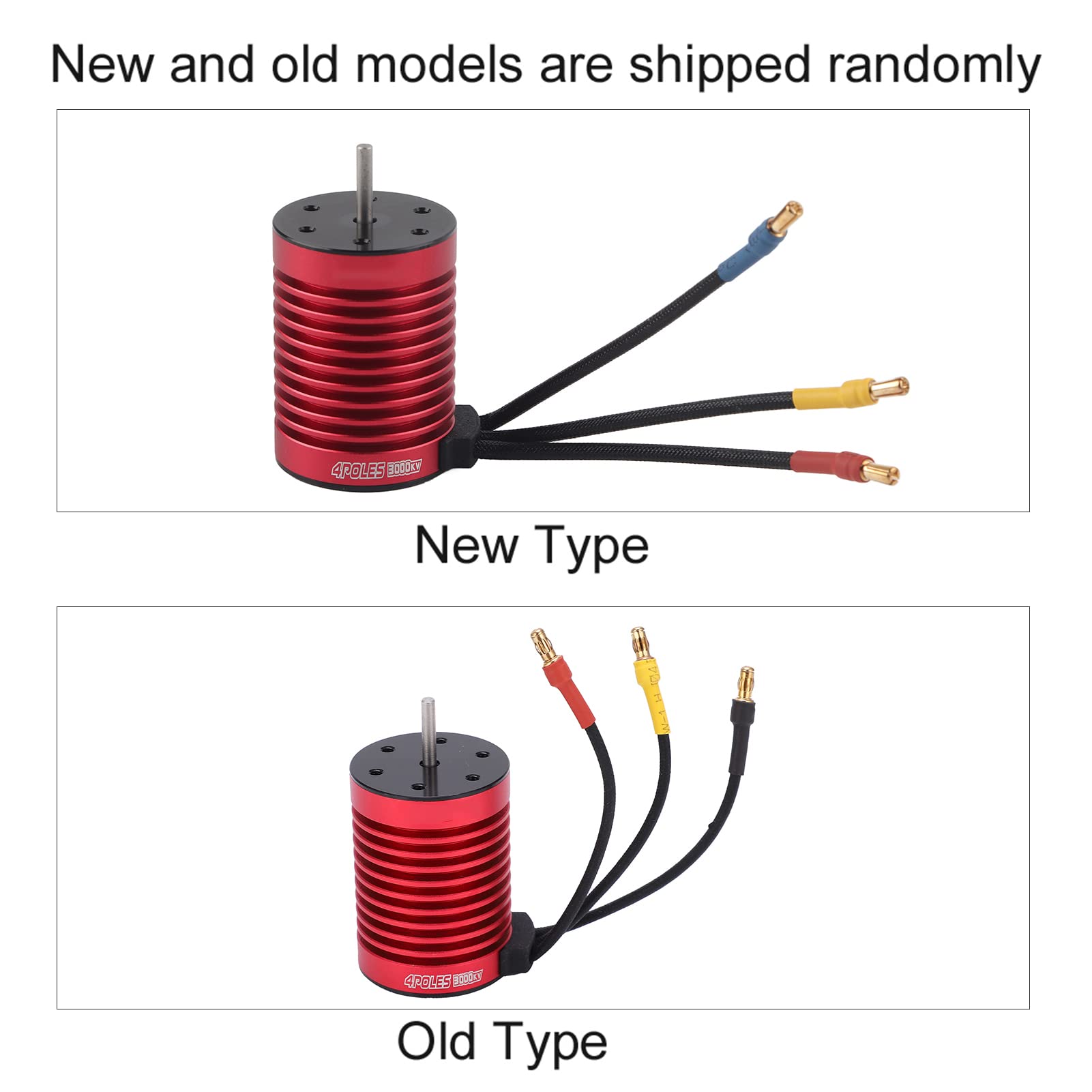 Motor Brushless F540, Motor Eléctrico RC, Motor de Torsión 3000KV para Auto RC 1/10, Construcción en Aleación de Aluminio y Cobre con Conector Banana Dorado de 4mm