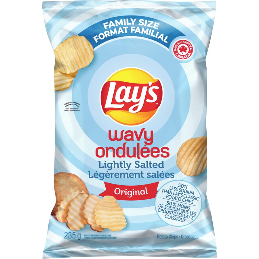 Miniatura 9 de Lays - Papas fritas onduladas ligeramente saladas, 235 g8.3 oz (paquete de 2) enviadas desde Canadá