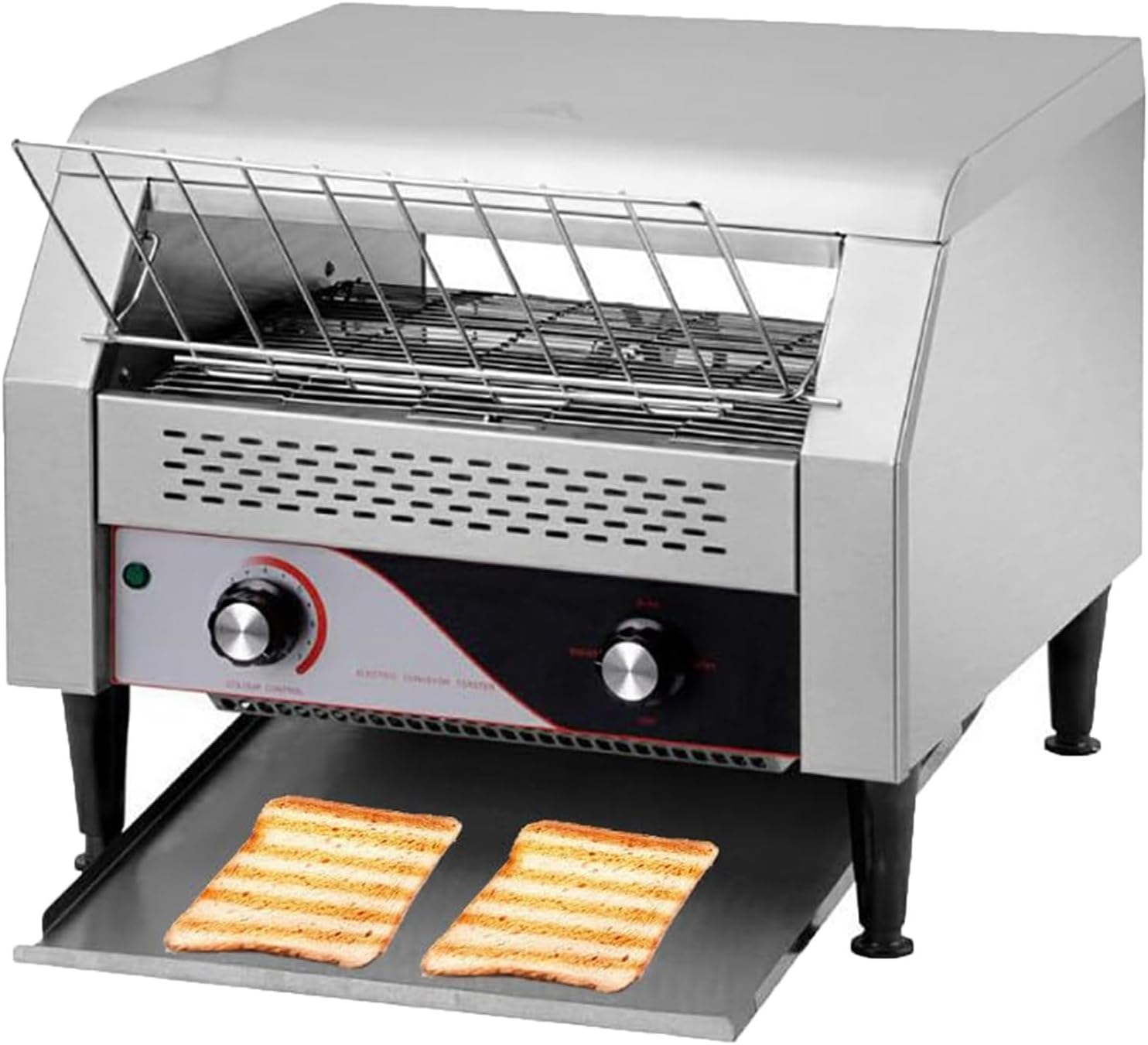 Tostapane commerciale da 2600 W, 300/450 fette/ora, tostapane a nastro, tostapane commerciale per impieghi gravosi per ristoranti, forno tostapane a nastro per bagel e pane, 300 pezzi ( 300 tablets)