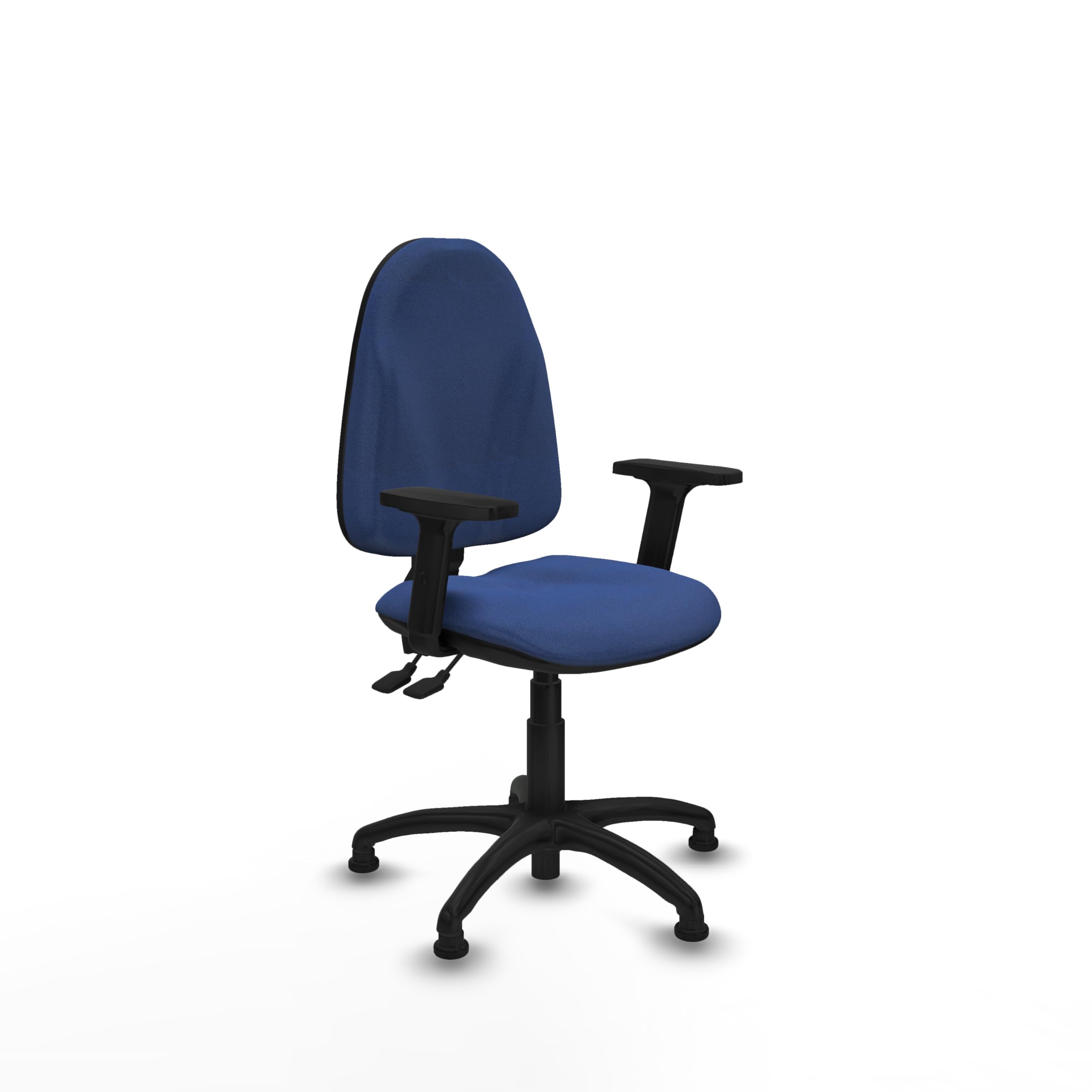 Piqueras y Crespo - Silla Escritorio sin Ruedas Algarra con Brazos 2D. Equipado con Asincro y Espuma de Corte. Azul Marino