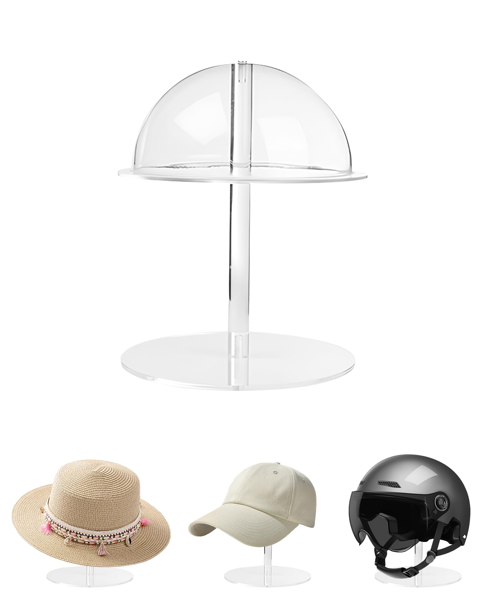 TINGSING Acrylic Hat Display Stand, 8'' Clear Hat Holder